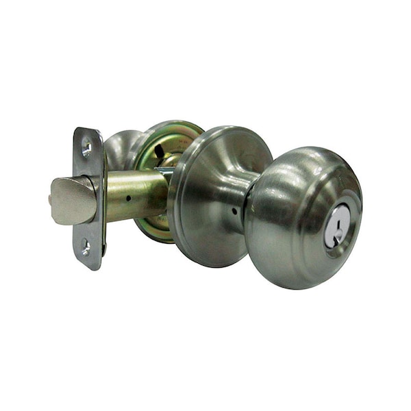 Faultless Faultless Fancy Mushroom Satin Nickel Entry Knobs Right Handed TGX200B - main